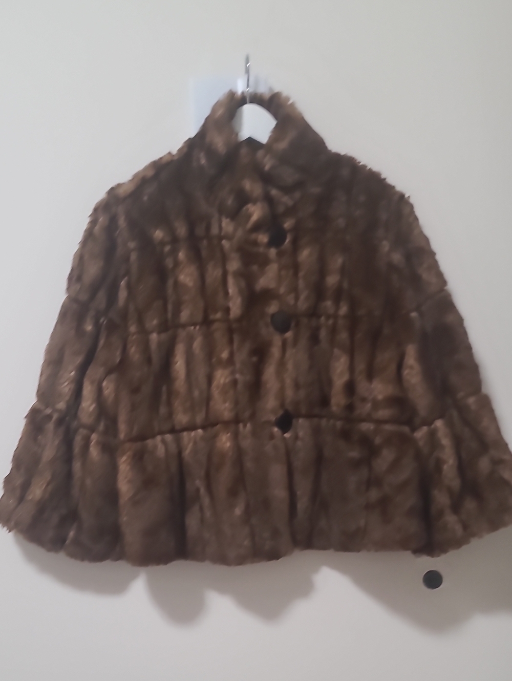 INC International Concepts Brown Faux Fur Cape Jacket for Kids
